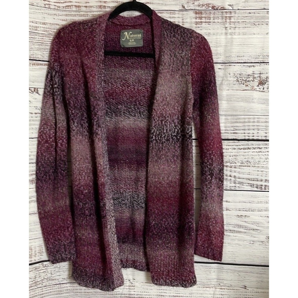 Natural Reflections Sweater Womens petite Small open Cardigan knit cozy‎ winter